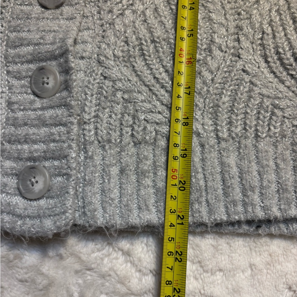 Universal Thread Cardigan Medium Silver Gray Lure… - image 13